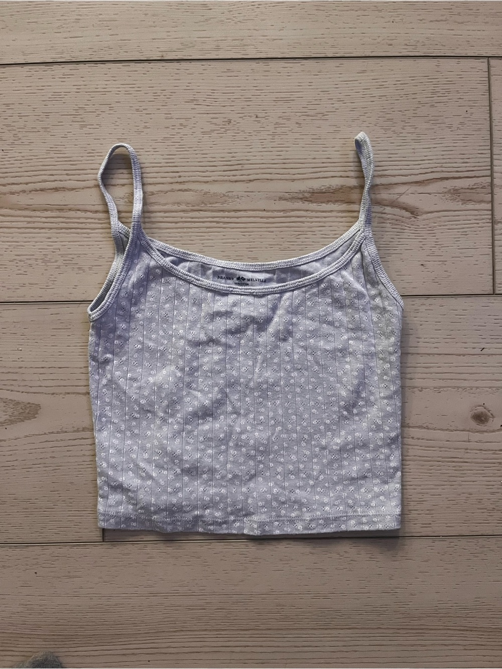 Brandy Melville Light Lavender Floral Ribbed Cami